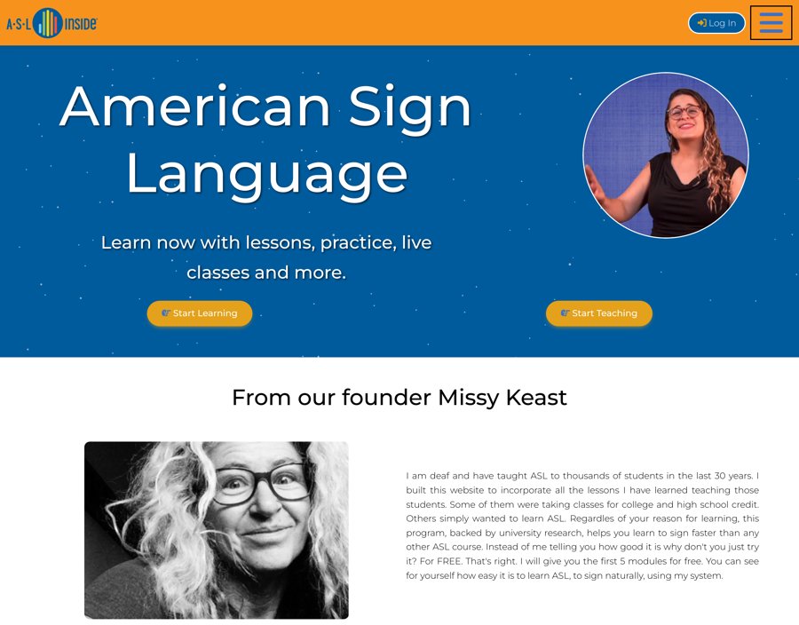ASL Inside platform screenshot