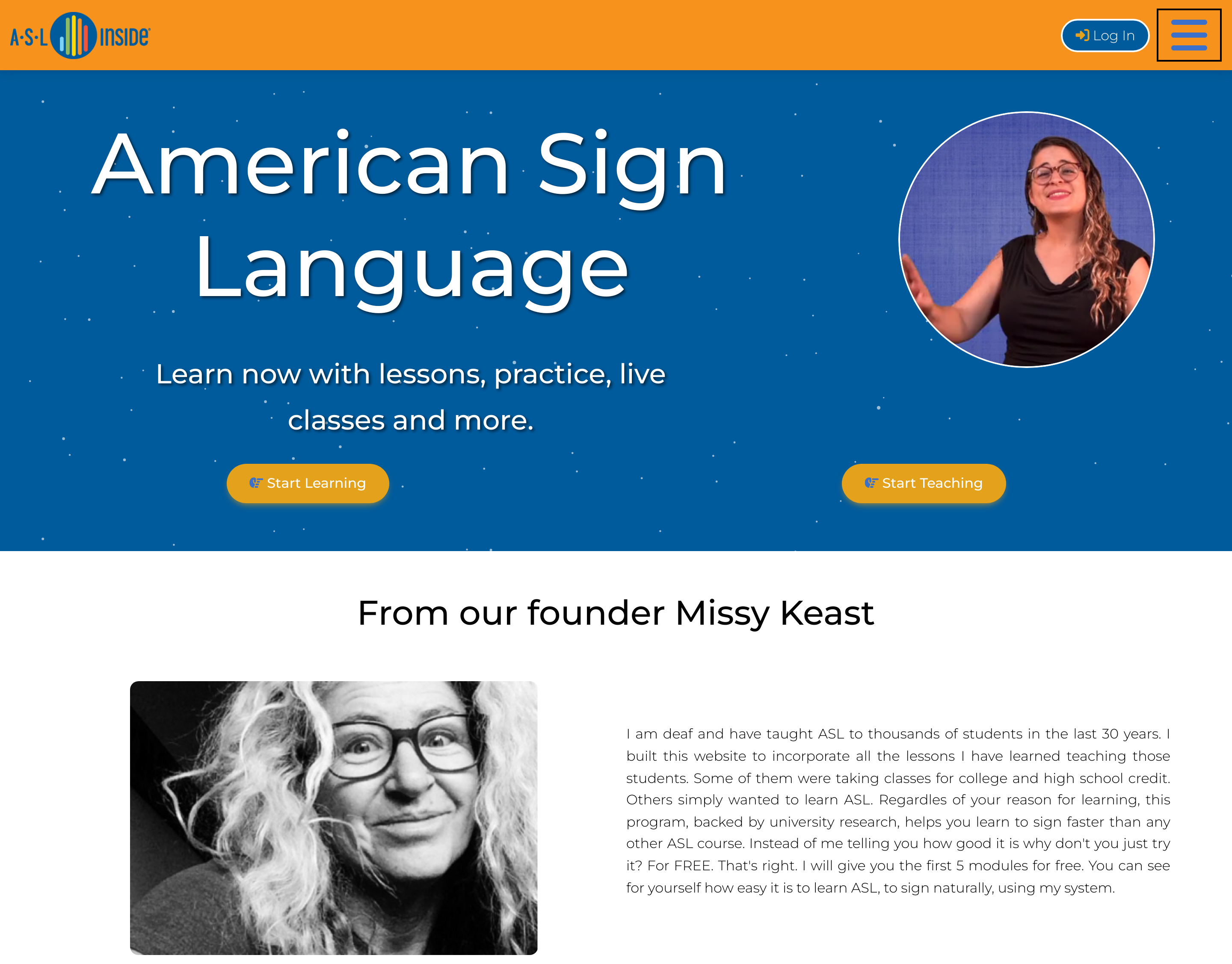 ASL Inside platform screenshot